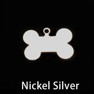 Metal Stamping Blanks Nickel Silver Dog Bone with Top Loop, 20mm (.79") x 13mm (.51"), 24g